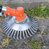 Unkrautbürste Wildkrautbürste Motorsense Freischneider Rundbürste Gezopfte Schleifbürste Kegelbürste Drahtbürsten Runde Twist Wire Wheel Bürste Profi Unkrautbürste für Freischneider (6 Zoll)