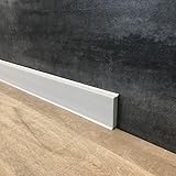 15 Meter Fußleisten | Sockelleisten 60 x 12 mm'10650-1236' aus PVC Hartschaum | Kunststoff-Leiste Hell G