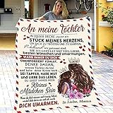 Kuscheldecke Personalisierte Geschenke,Decke An Meine Tochter Deutsch ,Mutter zu Tochter Briefdecke,Positive Ermutigung und Liebe Tochter Flanelldeck