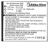 Akku-King Akku kompatibel mit Rollei RL410B - Li-Ion 1000mAh - für Actioncam 230, 240, 400, 410, Maginon AC-800W