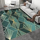 Teppich schöne Teppich Bedroom Decor Teppich Grüner gelber geometrischer Streifenmuster Wohnzimmerteppich wohnzimmerteppich modern 200x350