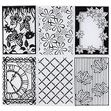 6 Stück Prägeschablone Prägefolder Embossing Folder Prägeschablone Prägefolder Schablone Transparent für DIY Album Papier Karten Umschlag Scrapbooking (14.7 x 10.5cm)