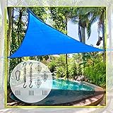 Sonnensegel Sonnenschutz, Mit Befestigungssatz Einfach Zu Hängen Garden Triangle Wasserdichter UV-Sonnenschutz Screen Markise Markise Gazebo Canopy (Color : Blue, Size : 3X3x3M)