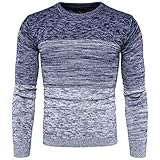 QWERD Herren Strick-Pullover Rundhals Farbblock Männer Winter-Pullover stylischer Herren Strick-Pulli Warmer Männer Pulli Herren Basic Longsleeve Crew Neck Sweatshirt Sweater Feinstrick