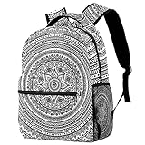 Kinderrucksack Leicht Mandala-Malvorlagen-Vektor Mit Wasserflaschentaschen 29.4x20x40