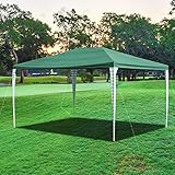 Faziango Garten pavillon 3x4m Wasserdicht, Material PE-Plane 120 g/m², Steckpavillon in Grün, UV-Schutz Gartenzelt Partyzelt, Montage ohne Werkzeug