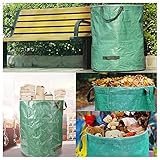 Hochleistungs-Gartenabfallsäcke, Mit Tragegriffen Hohe Kapazität Zusammenklappbarer, Faltbarer, Leichter UV-wasserbeständiger Outdoor-Mülleimersack (Color : Green-2pcs, Size : 270L/76X67CM)