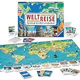 Ravensburger 26888 - Weltreise- Familienklassiker ab 8 Jahren - Gesellschaftsspiel, Reise einmal um die Welt, Reiseplanung für bis zu 6 Spieler - über 170 S