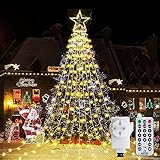 LED Lichtervorhang Lichterkette Sterne 344 LEDs Warmweiß Dekoration 8 Modi Wasserdichte Für Innen Außen, Weihnachten, Party, Hochzeit, Garten, Balk