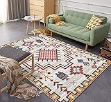 Modern, Traditionelle Wohnzimmerteppich, Teppich klassischen Druck Grau Rot Orange Teppich, viele Größen, nachgemachte Wollteppich, Shaggy Teppiche Antideslizantes,200x300