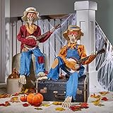 Halloween Decor Co. Dueling Banjo Skelette animierte LED und Sound 2er-S