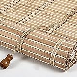 JIAOLUN123 Bambus Rollo Retro Jalousine Bambusrollo Seitenzugrollo Bambus Raffrollo Natur Holzrollos Sonnenschutz und Sichtschutz Rollo Für Fenster und Türen,Maßanfertigung (50 x 150 cm)