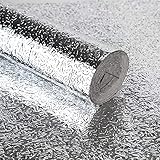 GYGFYJR Klebefolie Arbeitsplatte Küche, ​60cm×3m Silber Küchenrückwand Folie, Möbelfolie Selbstklebend Tapete, ​Öl-Resistent Wasserdicht Anti-Schimmel DIY Möbel Folie Für Küchen/Schrank/Möb