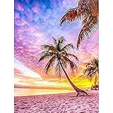 Puzzle für Erwachsene 1000 Teile Puzzle für Erwachsene Kinder 1000 Teile Perfekte Dekoration Kakaobaum Strand Sonnenuntergang L