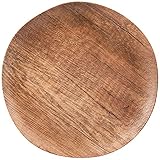 4 Stück _ große XL - Teller - Speiseteller / Servierteller / Platzteller - Holz - Holzoptik - Ø 27,5 cm - Melamin - rund - BPA frei - Brotzeitteller - FLACH