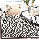 Safavieh Courtyard Collection CY6902-266 Teppich für Innen- und Außenbereich, 1,52 m x 2,18 m, Schwarz / Beig