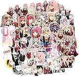 WayOuter Darling in The FRANXX 02 Anime Aufkleber 100 Stück wasserdichte Graffiti-Abziehbilder für Laptop Skateboard wasserdichte Autoaufkleb