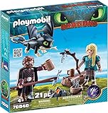 PLAYMOBIL DreamWorks Dragons 70040 Hicks und Astrid mit Babydrachen, ab 4 J