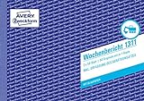 AVERY Zweckform 1311 Wochenbericht (A5 quer, mit 2 Blatt Blaupapier, von Rechtsexperten geprüft, für Deutschland/ Österreich zur wöchentlichen Dokumentation der Arbeitsleistung, 2x50 Blatt) weiß/gelb