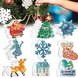 9 Stück Weihnachten Resin Silikon Formen, Weihnachten Schneeflocke Schmuck DIY Silikon Weihnachten Charms Anhänger Mold, Weihnachtsbaum Schneeflocke Elch Casting M