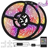 AILGOE LED Strip,RGB LED Streifen, Farbwechsel LED Lichterkette mit Steuerbar via App, Farben, Fernbedienung, Sync mit Musik, LED Band für Schlafzimmer TV/PC Zuhause Schrankdek (10m)