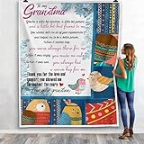 Personalisierbare Flanelldecken für die Oma als Geschenk von Enkelsohn zum Geburtstag, für Couch, Bett, Picknick, 127 x 152