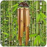 Simandra Windspiel Klangspiel Bambus Deko Mobile Klangröhren Klang-Spiel Entspannung Garten Türglocke Feng Shui 75/30