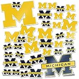 NCAA Aufkleber University of Michigan für Laptop, Wasserflasche, Auto, Scrapbook (Typ 1-1 Blatt)