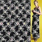 CQQO Mode floral Design Reine Seide crêpe de Chine Stoff Blume drucken für Kleid KleidstoffeCQQO (Size : 1 Yard)