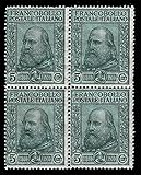 1910 Regno Giuseppe Garibaldi SAS.87 Quartina Nuova MNH/**