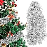 ZoneYan Weihnachten Lametta Girlande, 10 Stück Glänzend Girlande Metallisch, Girlande Weihnachten, Weihnachtsgirlande Lametta, Tannengirlande 18m, für Weihnachten Party Dek
