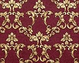 Barock Tapete EDEM 9085-25 heißgeprägte Vliestapete geprägt mit floralen 3D Ornamenten schimmernd rot bordeaux-violett gold 10,65 m2