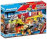 PLAYMOBIL City Action 70557 Feuerwehreinsatz mit Löschfahrzeug, Inkl. Licht- und Soundeffekt, Für Kinder von 4 - 10 J