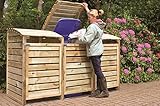 GreenSeason Mülltonnen-Box Mülltonnenverkleidung für 3 Tonnen inkl. Rückw