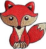 Fuchs Aufnäher Patches Aufnäher für Jacken Jeans Kleidung Stoff Kleider Aufnäher Bügelbilder Sticker Bügel Patches Applikation Aufbügler zum aufbügeln Fuchs rot Bronze 7.8 x 7