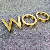 Mailbox Number 3D Self-Adhesive House Numbers -15cm High Door Address Stickers for Apartment Mailbox Hotel Home Gate Office decoration Number, Brass C