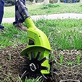 DJLOOKK Elektrischer Pinnengrubber, Akku-Pinnenrotavator, 250 mm Bodenbearbeitungstiefe und Einstellbarer Griff, 20 V 250 U/min Batterie-Pinnen-Vertik