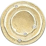 Jobo Damen Anhänger rund 585 Gold Gelbgold matt 4 Diamanten Brillanten 0,04ct. Goldanhäng