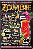 schilderkreis24 - Blechschilder Cocktail Rezept 'Zombie' Deko Metallschild Schild für alle Bar Theke oder Pub Besitzer Geschenk zum Geburtstag oder Weihnachten 20x30