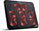 SKGAMES Notebook Laptop Kühler Gamer Kühlpad Ständer Kühlmatte Cooler Cooling Pad Unterlage für 10-17 Zoll, 8 x LED Lüfter, Schw