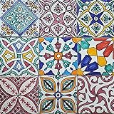 Casa Moro Orientalische Fliesen bunt Mix 10x10 cm 9er Packung handbemalte marokkanische Fliesen Patchwork | Kunsthandwerk aus Marokko | Wandfliesen für schöne Küche Dusche Badezimmer | HBF8410