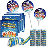 Deko zur Jugendweihe _ Motivwahl _ 3 Folien Ballons + 20 Servietten + 27 Luftschlangen _ Alles Gute zur Jugendweihe ! _ inkl. Name - Serviette Luftschlang