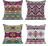Kissenbezug Retro Farbe Tribal Navajo Muster Azteken Abstrakte Geometrische Ethnische Hipster Dekorative Leinen Kissenbezug Von Einrichtungs 45*45