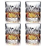 SZMMG Whiskygläser Set von 4 mit 10er Unzen -Whiskyglas, altmodisches Glas im Rock-Stil zum Trinken von Scotch, Bourbon, Cognac, Irish Whiskey und altmodischen Cock