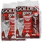 GOLDEN GREY 2x14 kg, KANADISCHES KATZENSTREU MIT BABYPUDERDUFT, 380% SAUGKRAFT - kostenloser Versand innerhalb D