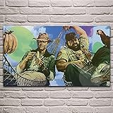 Bild auf Leinwand Terence Hill Bud Spencer Film 30x45cm (ohne Rahmen) Collage Wand Bild Schlafzimmer Dek