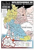 Historische Karte: DEUTSCHLAND - BESATZUNGSZONENKARTE mit neuen Postleitgebieten und Postleitzahlen 1946: - Mit Groß-B