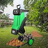 ZHANGLE Gartenwerkzeug-Holzhacker-Häcksler, Garten-Zweigbrecher, elektrisches rotierendes Messer, längste 30 m Stromleitung, 50 l Auffangbeutel, 2400 W,30M Power L