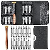 Suberly Mini-Schraubendreher-Set, 25 in 1 feinmechaniker schraubendreher, uhrmacherwerkzeug mit tragbarem Lederetui für Brille, torx schraub