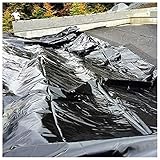 Teichfolien Zuschnitt PVC 5 x 2 m = 10 qm HDPE Teichfolie Teich, Wasserdichte Teichfolie Gartenteichfolie, Schwarz Anti-Leckage-Liner für Fischteiche, Springbrunnen und (Size:5x3M(16x10ft),Color:40S)